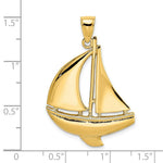Load image into Gallery viewer, 14K Yellow Gold 2-D &amp; Polished Sailboat Charm Pendant
