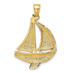 Load image into Gallery viewer, 14K Yellow Gold 2-D &amp; Polished Sailboat Charm Pendant
