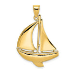 Load image into Gallery viewer, 14K Yellow Gold 2-D &amp; Polished Sailboat Charm Pendant
