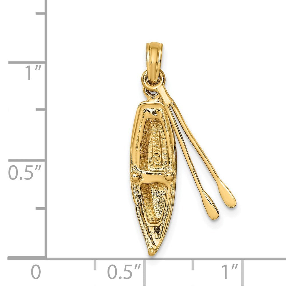 14K Yellow Gold 3-D BOAT With DANGLING ORES Charm Pendant