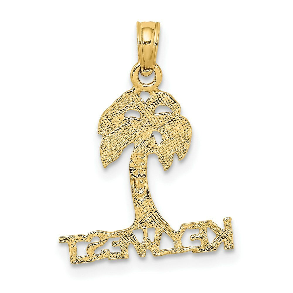 14K Yellow Gold Key West Palm Tree Charm Pendant