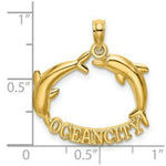 Load image into Gallery viewer, 14K Yellow Gold 2-D Polished OCEAN CITY With Jumping Dolphins Charm Pendant
