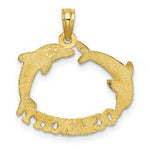Load image into Gallery viewer, 14K Yellow Gold 2-D Polished OCEAN CITY With Jumping Dolphins Charm Pendant
