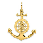 Load image into Gallery viewer, 14K Yellow Gold Large Anchor With Nautical Compass Charm Pendant
