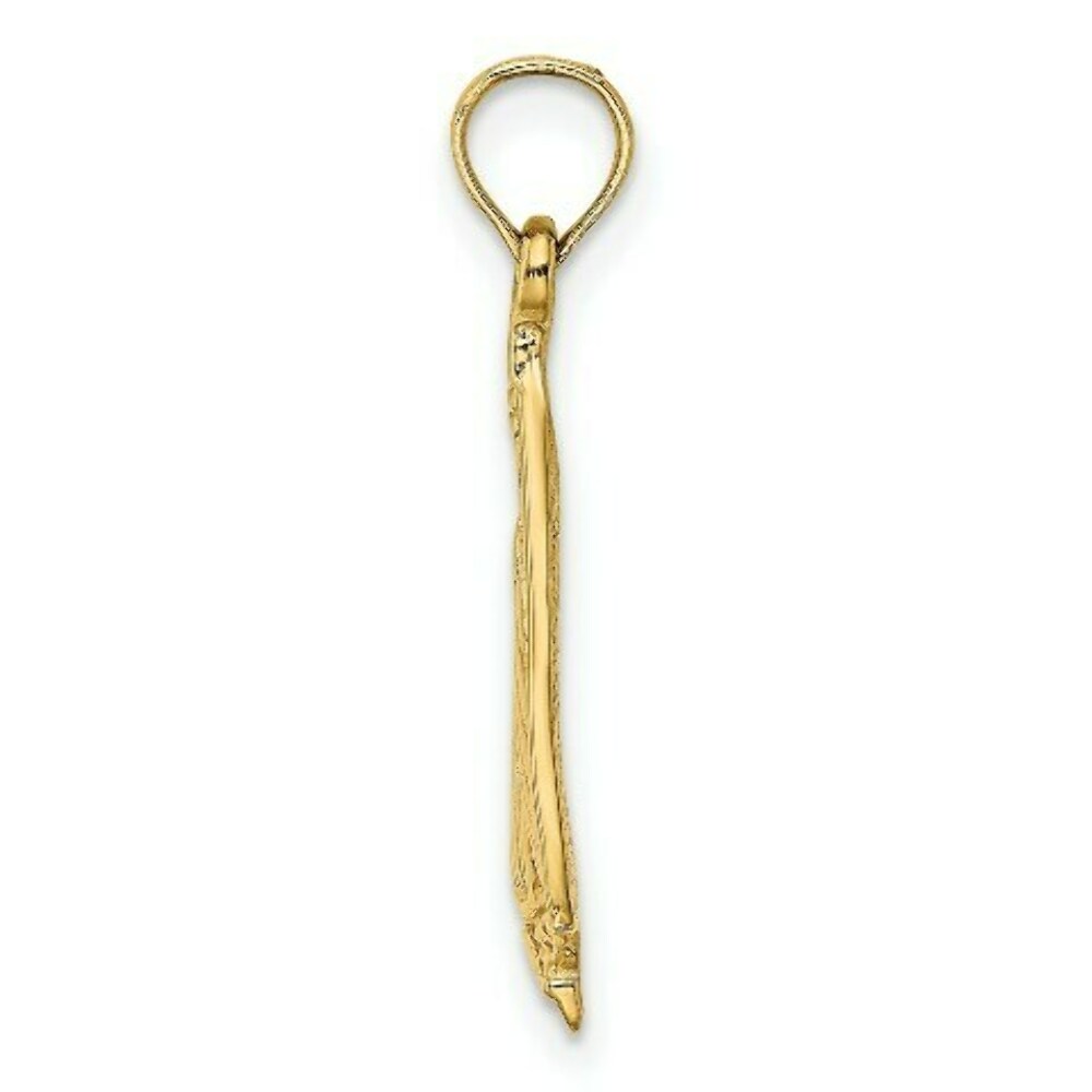 14K Yellow Gold Polished and Textured Sailboat Charm Pendant