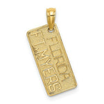 Load image into Gallery viewer, 14K Yellow Gold Textured Small Florida FT. Myers License Plate Charm Pendant

