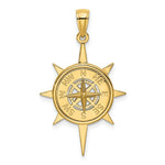 Load image into Gallery viewer, 14K Yellow Gold Star Frame With Nautical Compass Center Charm Pendant
