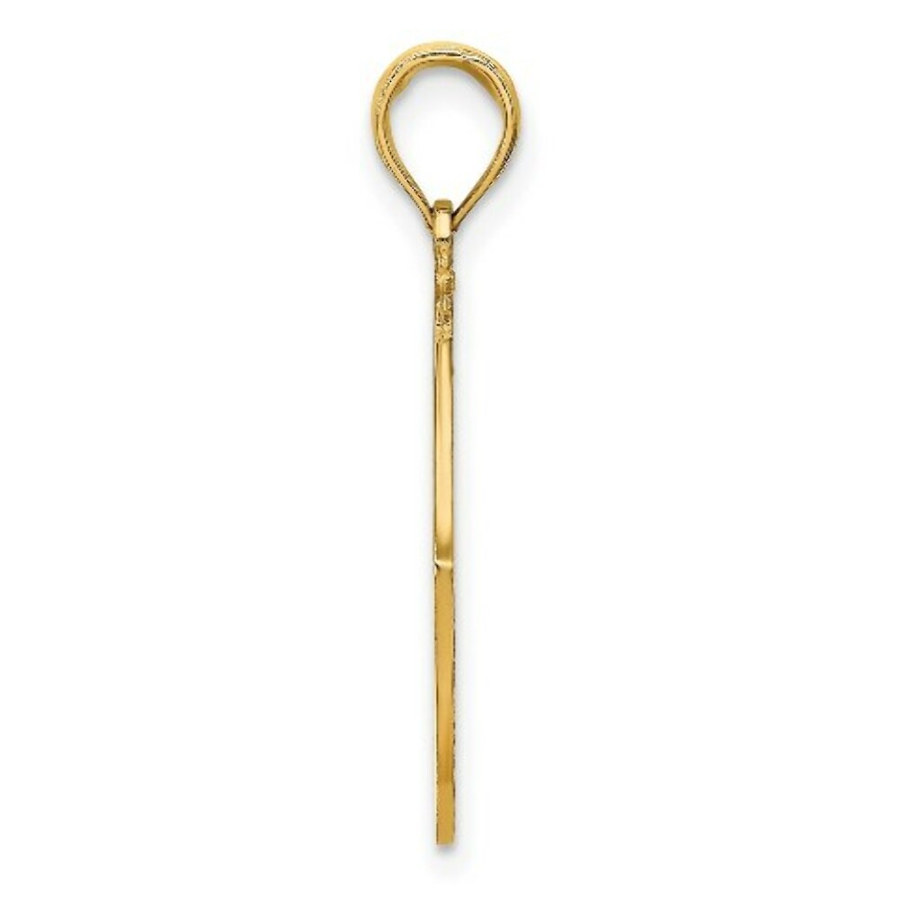 14K Yellow Gold LONG BEACH ISLAND With Dolphins Charm Pendant