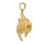 Load image into Gallery viewer, 14K Yellow Gold 2-D Textured Red Fish Charm Pendant
