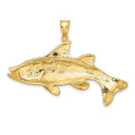 Load image into Gallery viewer, 14K Yellow Gold 2-D Textured Red Fish Charm Pendant
