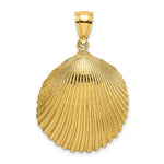 Load image into Gallery viewer, 14K Yellow Gold 2-D Textured Scallop Shell Charm Pendant
