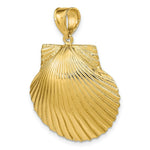 Load image into Gallery viewer, 14K Yellow Gold 3-D Textured Scallop Shell Charm Pendant
