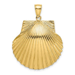 Load image into Gallery viewer, 14K Yellow Gold 3-D Textured Scallop Shell Charm Pendant
