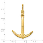 Load image into Gallery viewer, 14K Yellow Gold 3-D Polished Anchor 2 Piece &amp; Moveable Charm Pendant
