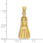 Load image into Gallery viewer, 14K Yellow Gold 3-D Scuba Flipper Charm Pendant
