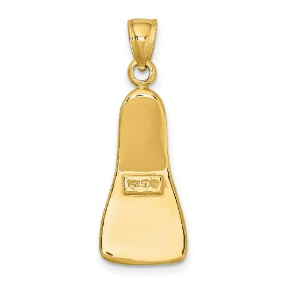 14K Yellow Gold 3-D Scuba Flipper Charm Pendant