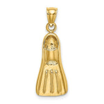 Load image into Gallery viewer, 14K Yellow Gold 3-D Scuba Flipper Charm Pendant
