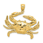 Load image into Gallery viewer, 14K Yellow Gold 2-D Blue Crab Charm Pendant
