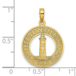 Load image into Gallery viewer, 14K Yellow Gold HILTON Head Round Frame With Lighthouse Charm Pendant
