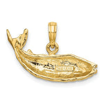Load image into Gallery viewer, 14K Yellow Gold 2-D Humpback Whale Charm Pendant
