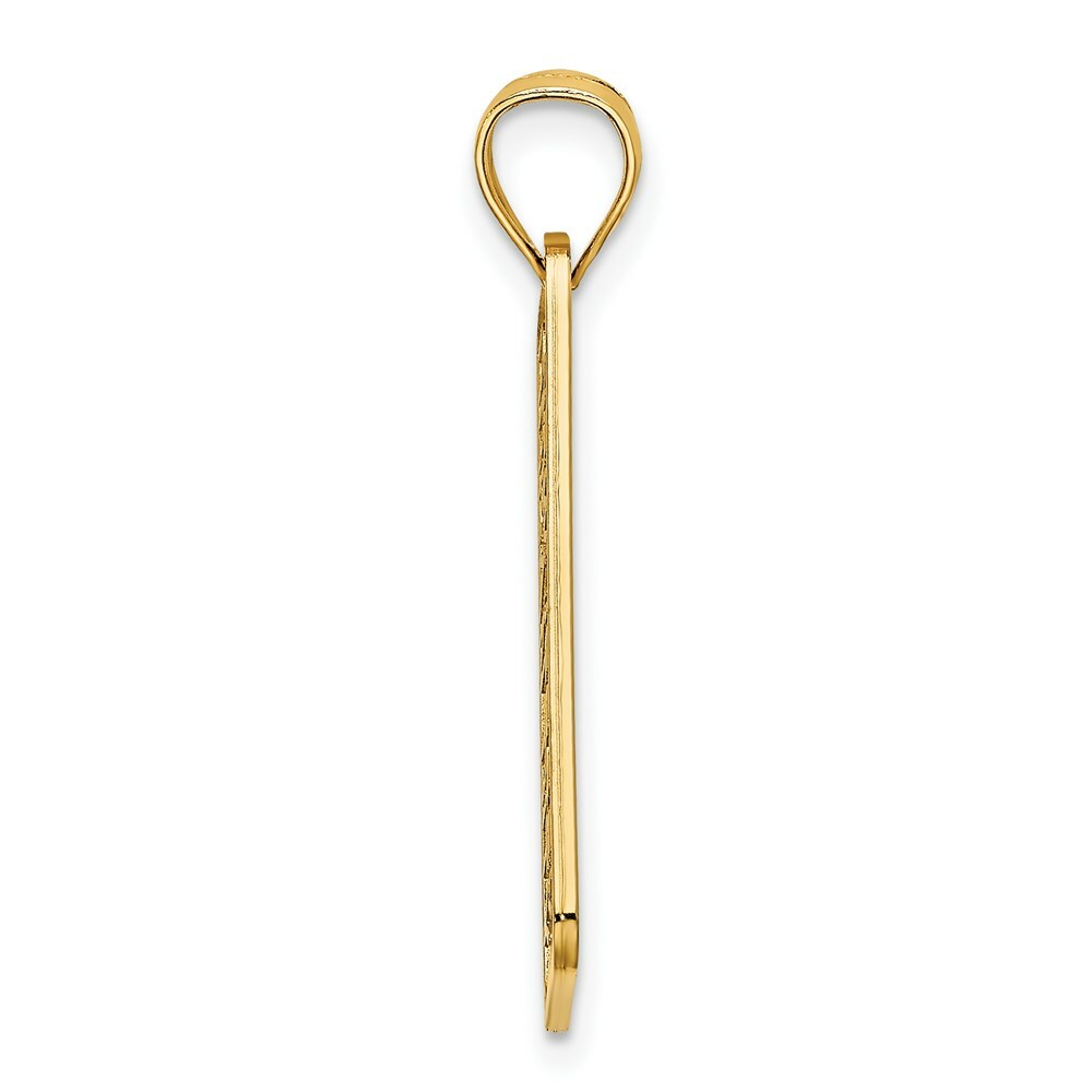 14K Yellow Gold Textured OCEAN CITY, NJ License Plate Charm Pendant