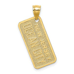 Load image into Gallery viewer, 14K Yellow Gold Textured OCEAN CITY, NJ License Plate Charm Pendant
