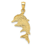 Load image into Gallery viewer, 14K Yellow Gold 2-D Polished Double Dolphins Charm Pendant
