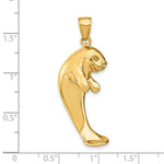 Load image into Gallery viewer, 14K Yellow Gold 2-D &amp; Polished Single Manatee Charm Pendant
