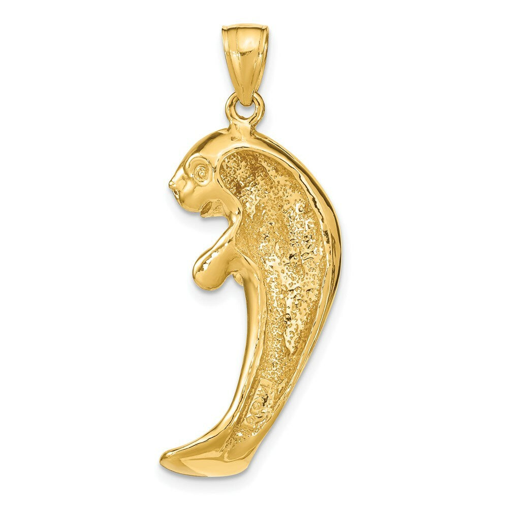 14K Yellow Gold 2-D & Polished Single Manatee Charm Pendant