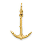 Load image into Gallery viewer, 14K Yellow Gold 3-D Polished Anchor 2 Piece &amp; Moveable Charm Pendant
