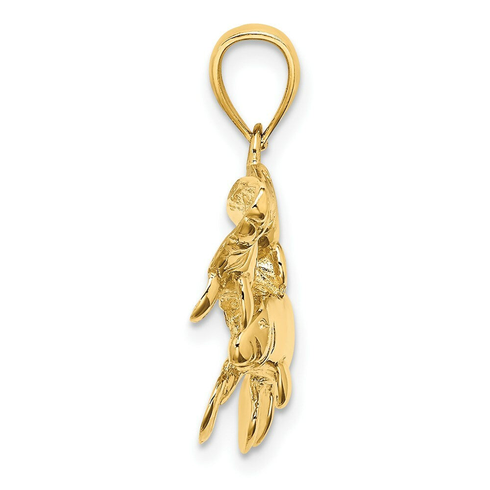 14K Yellow Gold 2-D & Polished Three Manatees Charm Pendant