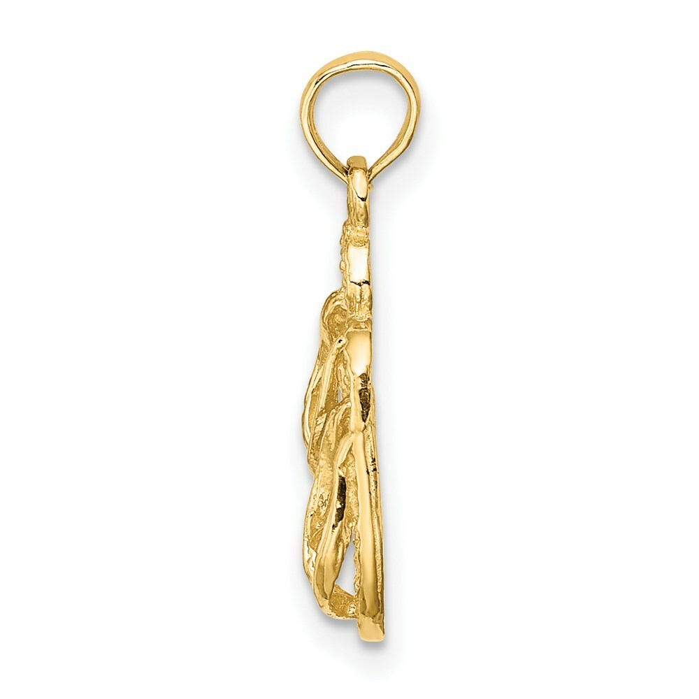 14K Yellow Gold Sanibel Island Double Flip-Flop Charm Pendant