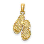 Load image into Gallery viewer, 14K Yellow Gold Sanibel Island Double Flip-Flop Charm Pendant

