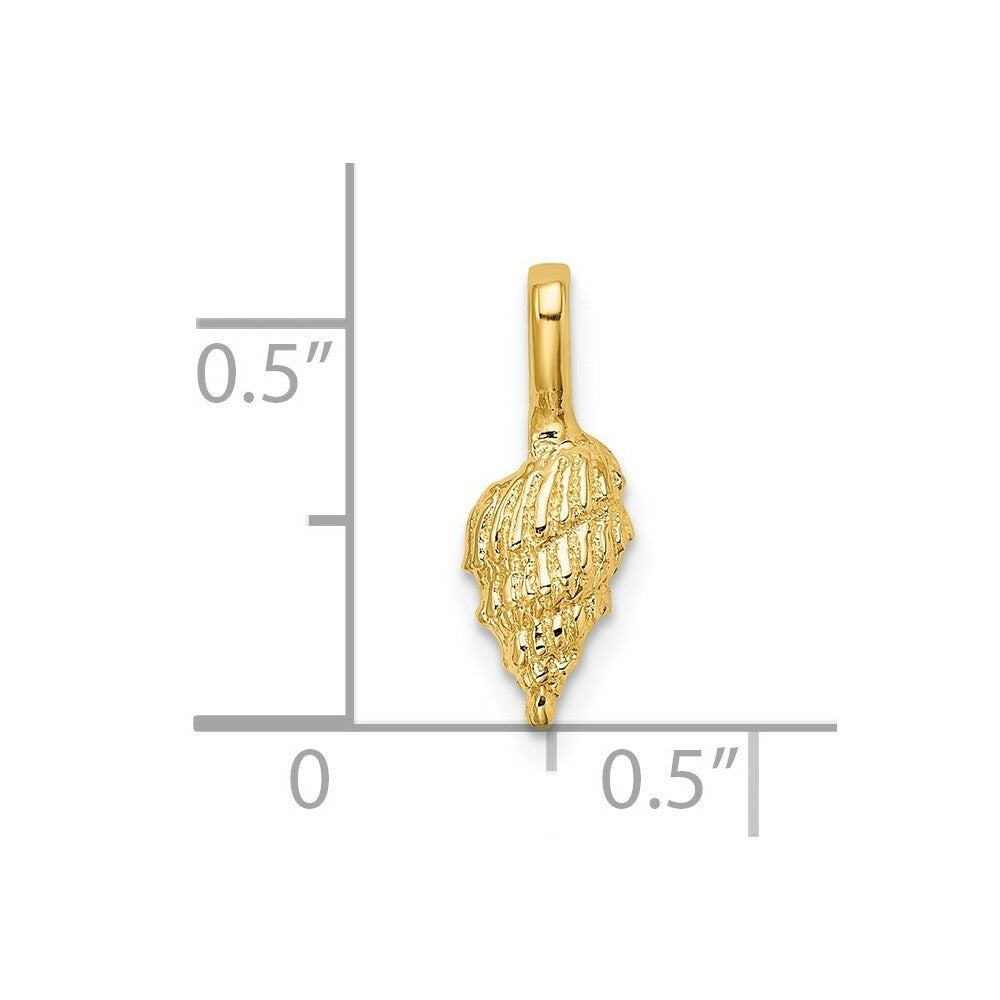 14K Yellow Gold Mini Conch Shell Charm Pendant