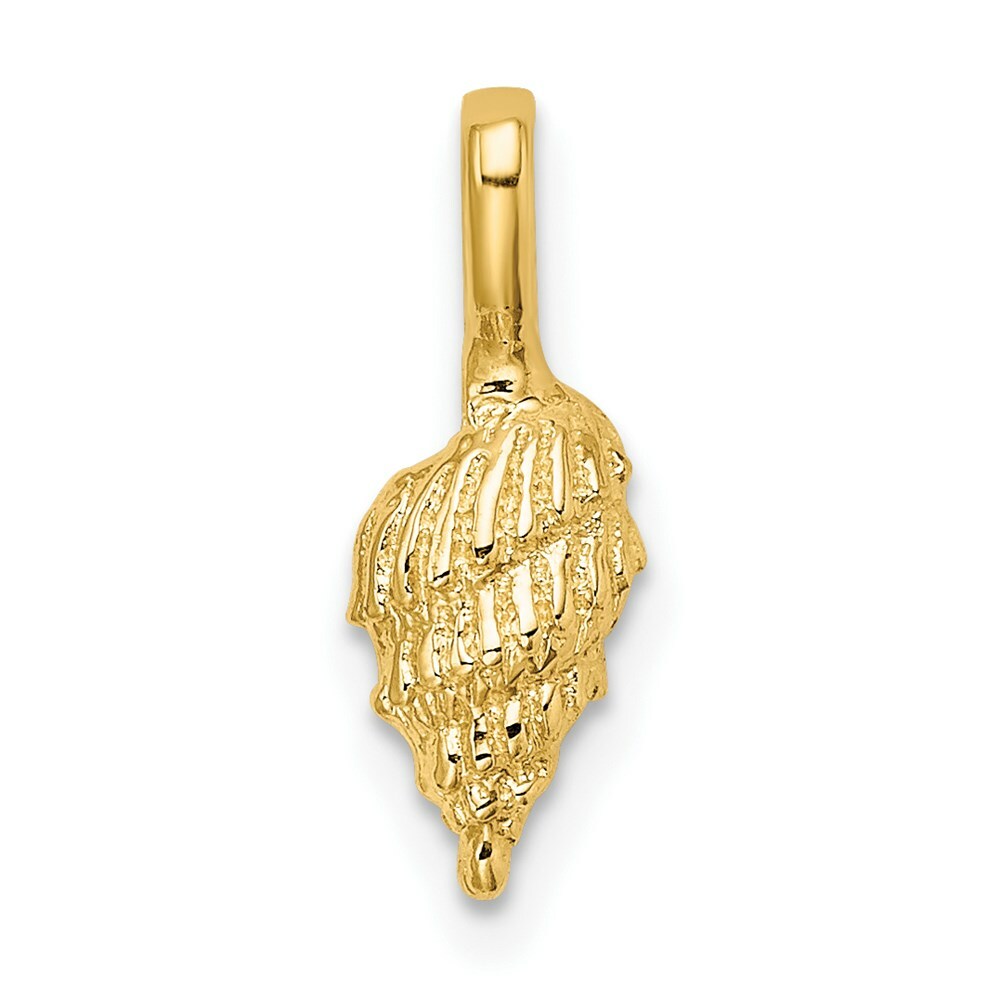 14K Yellow Gold Mini Conch Shell Charm Pendant