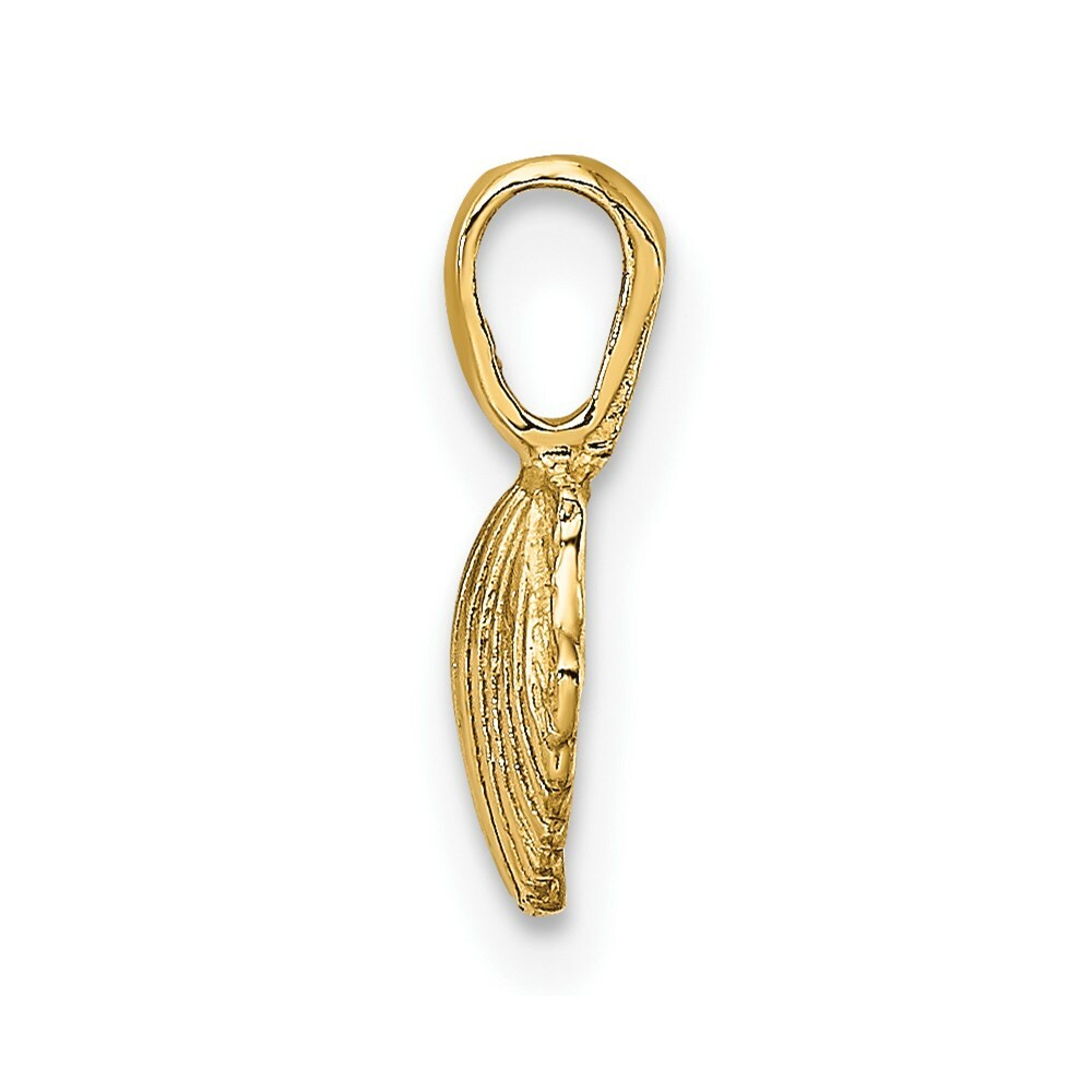 14K Yellow Gold Mini Scallop Shell Charm Pendant