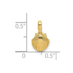 Load image into Gallery viewer, 14K Yellow Gold Mini Scallop Shell Charm Pendant
