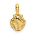 Load image into Gallery viewer, 14K Yellow Gold Mini Scallop Shell Charm Pendant
