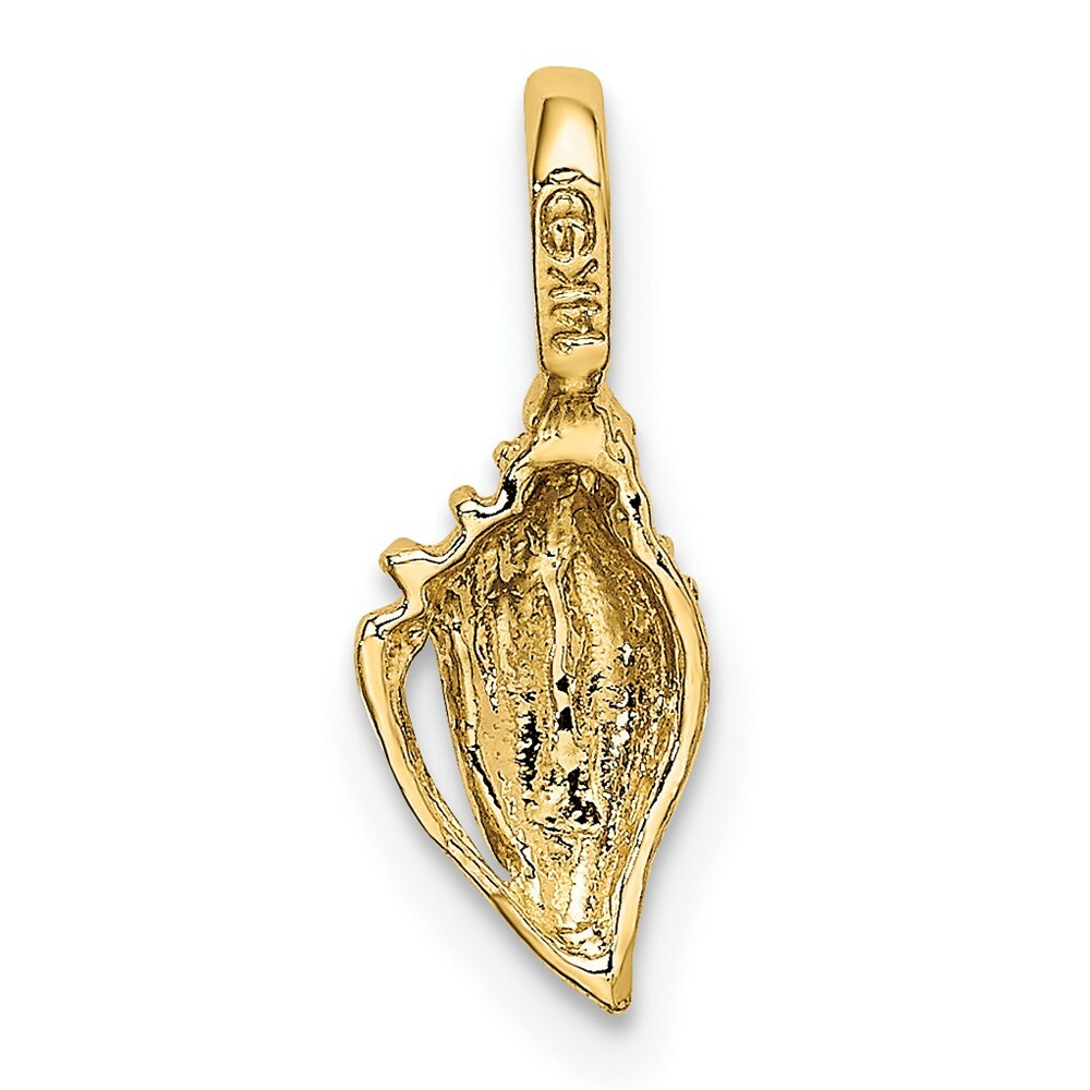 14K Yellow Gold Mini Conch Shell Charm Pendant