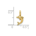 Load image into Gallery viewer, 14K Yellow Gold Mini Jumping Dolphin With Fixed Bail Charm Pendant
