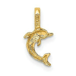 Load image into Gallery viewer, 14K Yellow Gold Mini Jumping Dolphin With Fixed Bail Charm Pendant
