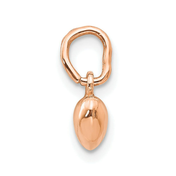 14K Rose Gold Solid Polished 3-Dimensional Small Heart Charm