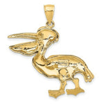Load image into Gallery viewer, 14K Yellow Gold 2-D Textured Pelican Charm Pendant
