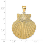 Load image into Gallery viewer, 14K Yellow Gold Textured SCALLOP SHELL Charm Pendant
