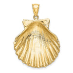 Load image into Gallery viewer, 14K Yellow Gold Textured SCALLOP SHELL Charm Pendant
