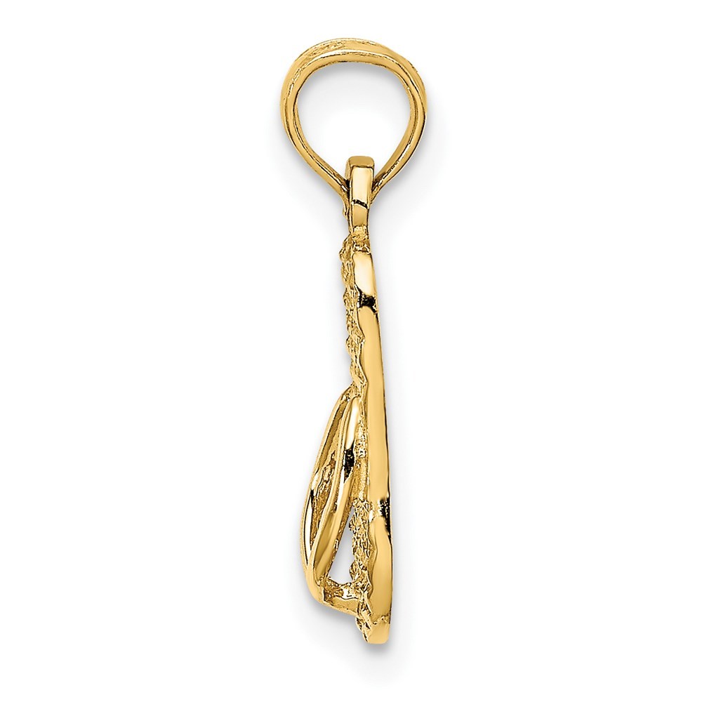 14K Yellow Gold LBI SINGLE FLIP-FLOP Charm Pendant