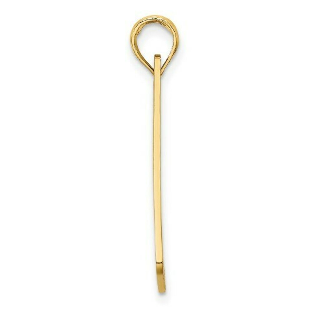 14K Yellow Gold Textured New Jersey NJ-LBI License Plate Charm Pendant