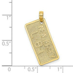 Load image into Gallery viewer, 14K Yellow Gold Textured New Jersey NJ-LBI License Plate Charm Pendant
