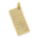 Load image into Gallery viewer, 14K Yellow Gold Textured New Jersey NJ-LBI License Plate Charm Pendant
