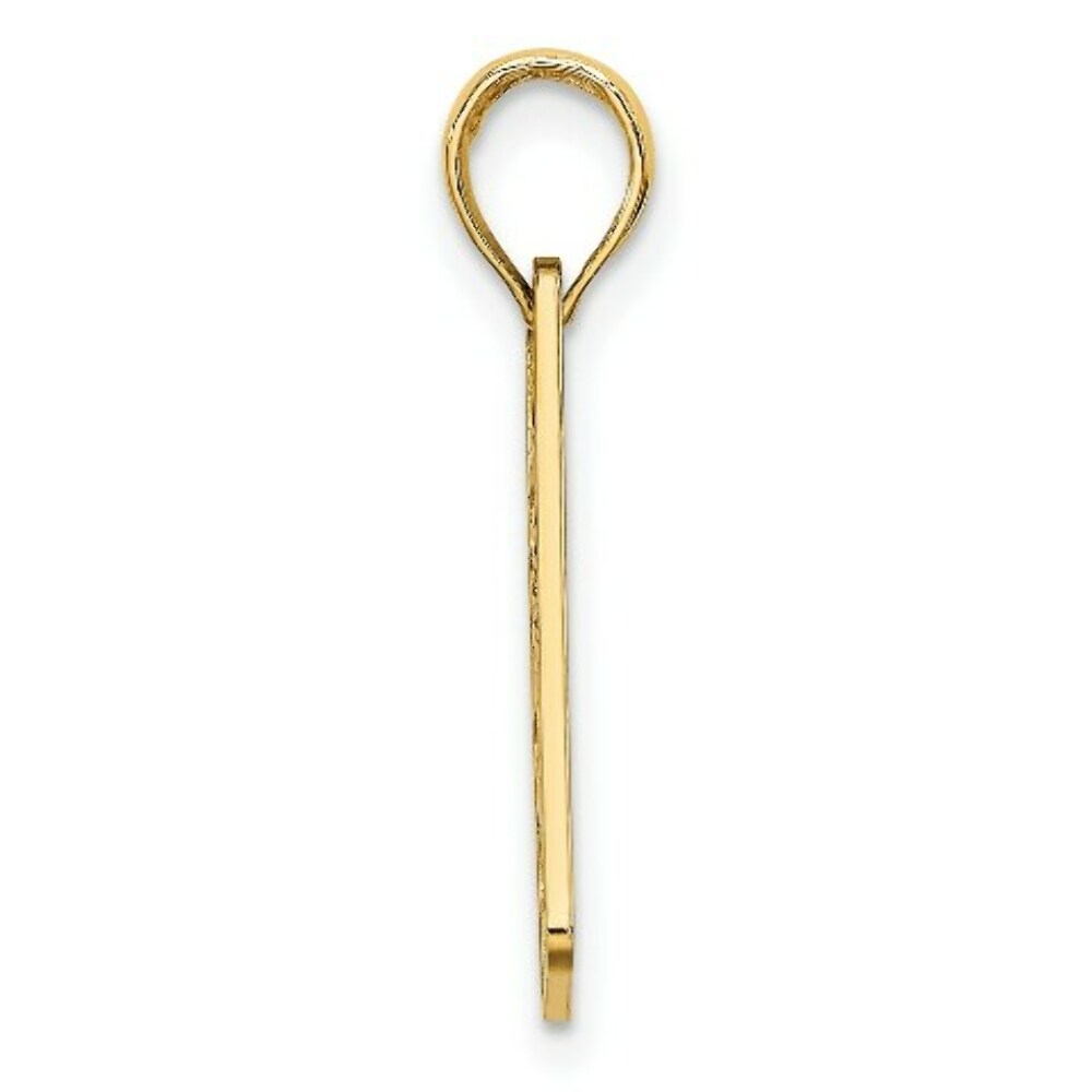 14K Yellow Gold Textured NJ-LBI LICENSE PLATE Charm Pendant